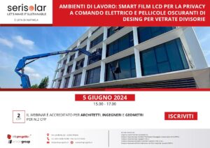 INFOPROJECT-WEBINAR: Smart LCD film for electrically controlled privacy in work environments and design blackout films for partition glass. Case Histories Serisolar1 01 page 0001